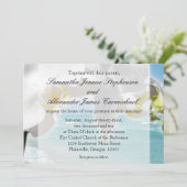 Invitation de mariage Aqua/White Orchid Beach (Debout devant)