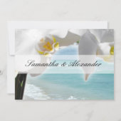 Invitation de mariage Aqua/White Orchid Beach (Dos)