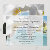 Invitation de mariage Aqua/White Orchid Beach (Devant / Derrière)