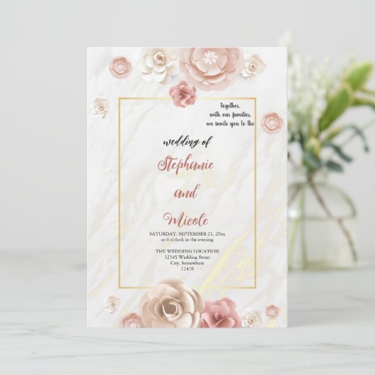 invitation de mariage aquarelle (Debout devant)