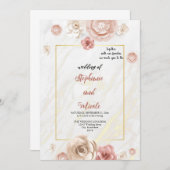 invitation de mariage aquarelle (Devant / Derrière)