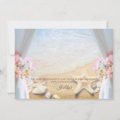 Invitation  de mariage aquarelle avec étoiles de mer et fleur (Dos)