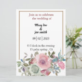 invitation de mariage aquarelle florale (Debout devant)