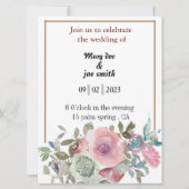 invitation de mariage aquarelle florale (Devant)
