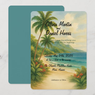 Invitation de mariage aquarelle Paradis Tropical
