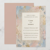 Invitation de mariage aquarelle pastel Nœud celtiq (Devant / Derrière)