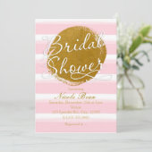 Invitation de mariage aquarelle rose et or (Debout devant)