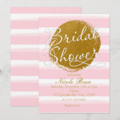 Invitation de mariage aquarelle rose et or (Devant / Derrière)