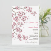 Invitation de mariage aquarelle Sakura (Debout devant)