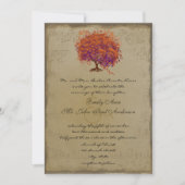 Invitation de mariage Arbre à coeur rouge en or mu (Devant)