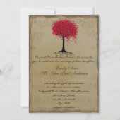 Invitation de mariage Arbre à feuilles en forme de (Devant)