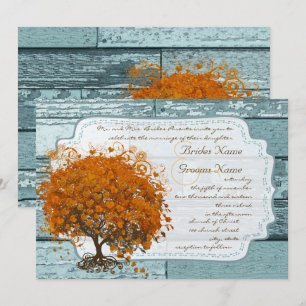Invitation de mariage arbre corail chic campagne