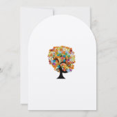 Invitation de mariage arbre d'amour de fleurs mult (Dos)