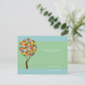 Invitation de mariage Arbre d'amour Fleur Bleu Aqu (Debout devant)
