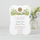 Invitation de mariage arbre d'amour fleur patchwor (Debout devant)
