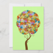 Invitation de mariage arbre fleuri patchwork amour (Dos)