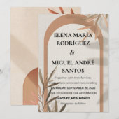 Invitation de mariage Arche de terre cuite Branche (Devant / Derrière)