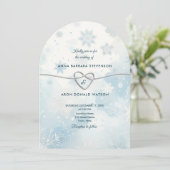 Invitation de mariage Arched Winter Wonderland (Debout devant)
