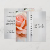 Invitation de mariage argent pour anniversaire Tea (Devant / Derrière)