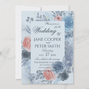 Invitation de mariage Arrangement floral de roses
