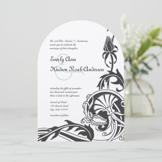 Invitation de mariage Art Déco (Debout devant)