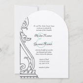 Invitation de mariage Art Déco découpée (Devant)