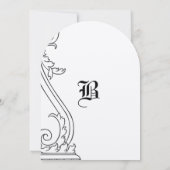 Invitation de mariage Art Déco découpée (Dos)