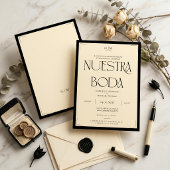 Invitation de Mariage Art Déco Élégante Nuestra Bo