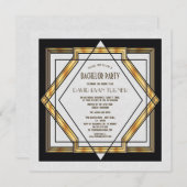 Invitation de mariage Art Déco Gatsby le Magnifiqu (Devant / Derrière)