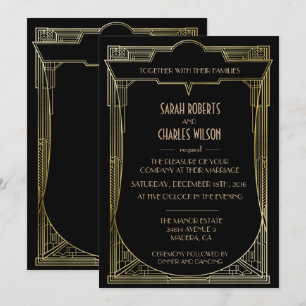 Invitation de mariage Art déco Gatsby le Magnifiqu