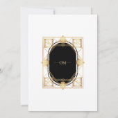 Invitation de mariage Art Déco noir et or (Dos)