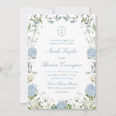 Invitation de mariage au blason de monogramme d'ho (Devant)