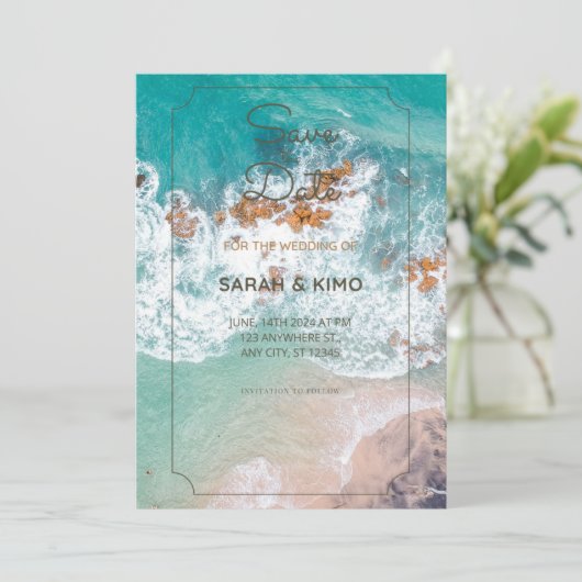 Invitation de mariage au bord de la mer (Debout devant)