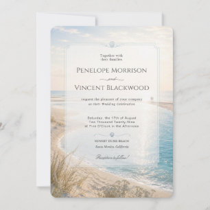 Invitation de mariage au bord de la mer