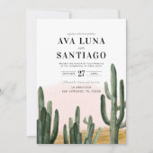 Invitation de mariage au cactus du désert (Devant)