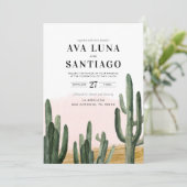 Invitation de mariage au cactus du désert (Debout devant)