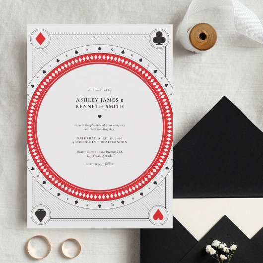 Invitation de mariage au casino par Origami Prints