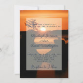 Invitation de mariage au coucher de soleil côtier (Devant)
