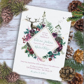 Invitation  de mariage au couleur de forêt aquarelle