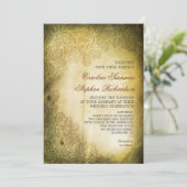 invitation de mariage au design vintage usé (Debout devant)