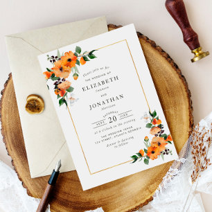 invitation de mariage au feuillage d'agrumes