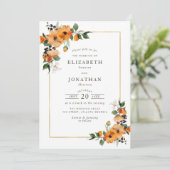 invitation de mariage au feuillage d'agrumes (Debout devant)