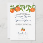 Invitation de mariage au fruit orange aquarelle (Devant)