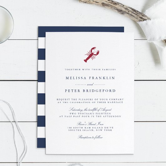 Invitation de mariage au homard nautique