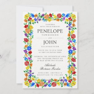 Invitation de mariage au jardin botanique Fleur aq