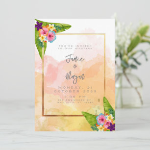 Invitation de mariage au lever du soleil dans un j