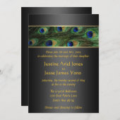 Invitation de mariage au paon (Devant / Derrière)