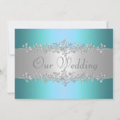 Invitation de mariage au paon sarcelle (Dos)