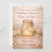 Invitation de mariage au pot Mason romantique (Devant)