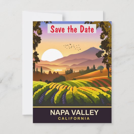 Invitation de mariage au vignoble de la vallée de (Devant)